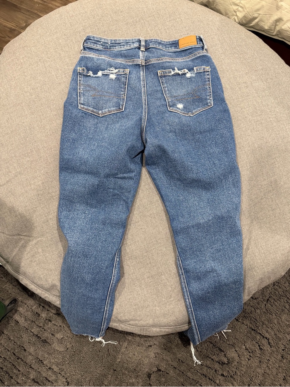 American Eagle Outfitters Distressed Medium Blue Boyfriend Jeans - Picture 5 of 9